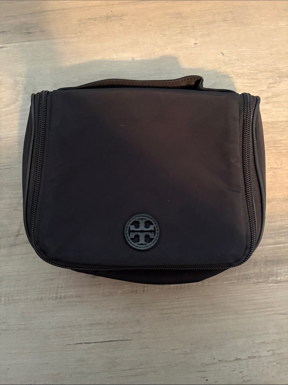 Tory Burch Black Nylon Zip-Around Toiletry Case